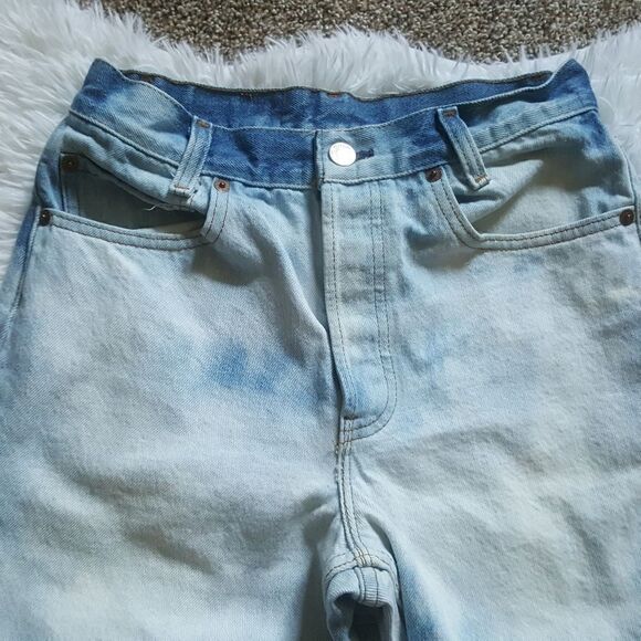 Levi’s 701 Jeans Vintage Y2K USA Student Button Fly Bleach Washed 29x32 Mom - Picture 4 of 11